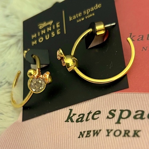 kate spade Jewelry - NWT Kate Spade Minnie Mouse Hoop Earrings